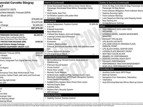 New 2026 Chevrolet Corvette Stingray Coupe w/ Z51 Performance Package image 23