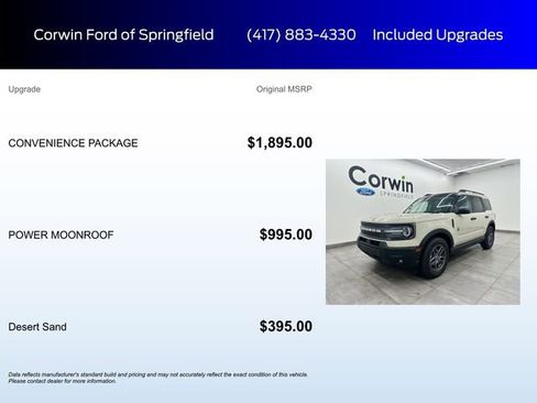 New 2025 Ford Bronco Sport Big Bend w/ Convenience Package image 5