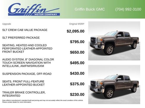 Used 2015 GMC Sierra 1500 SLT w/ SLT Crew Cab Value Package AWD/4WD image 5