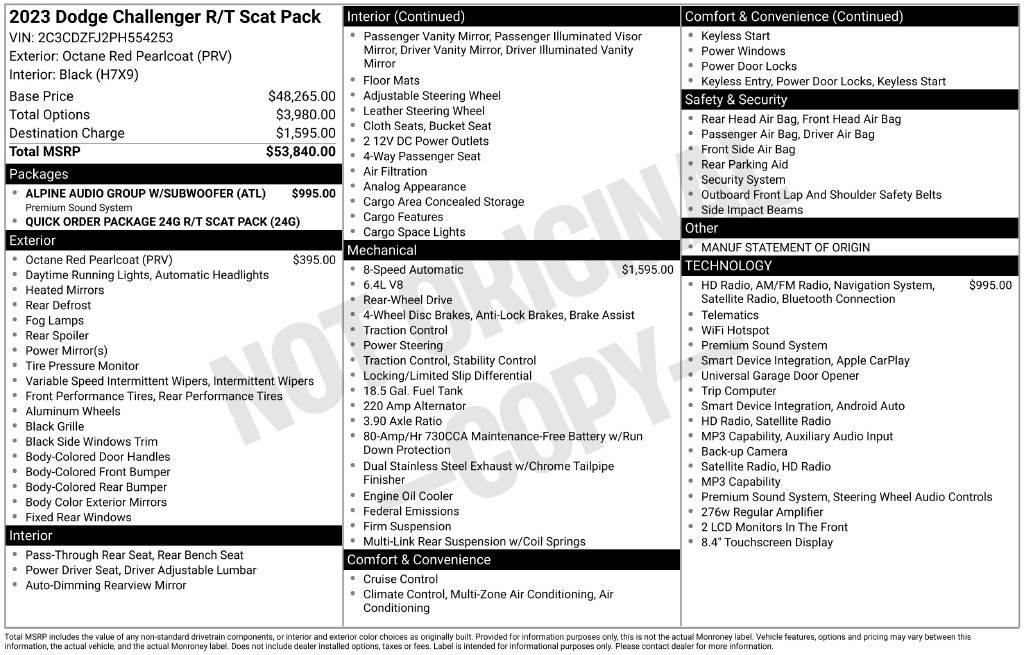 Used 2023 Dodge Challenger R/T Scat Pack RWD image 10