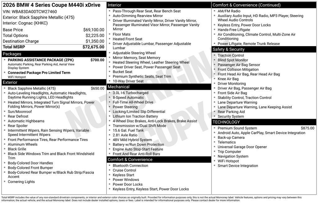 Certified 2026 BMW 440i xDrive Coupe w/ Parking Assistance Package AWD/4WD image 56