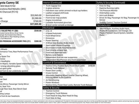 Used 2011 Toyota Camry SE w/ SE Extra-Value Pkg #1 FWD image 4
