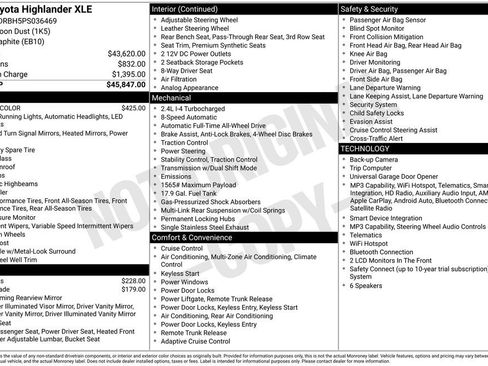 Used 2023 Toyota Highlander XLE AWD/4WD image 7