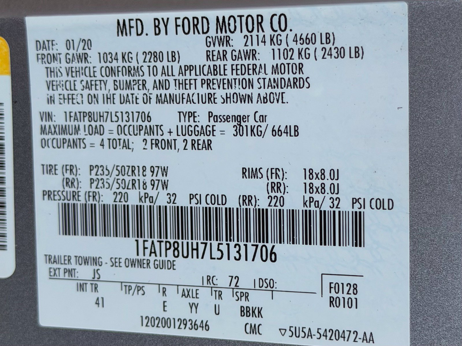 Used 2020 Ford Mustang Premium RWD image 51