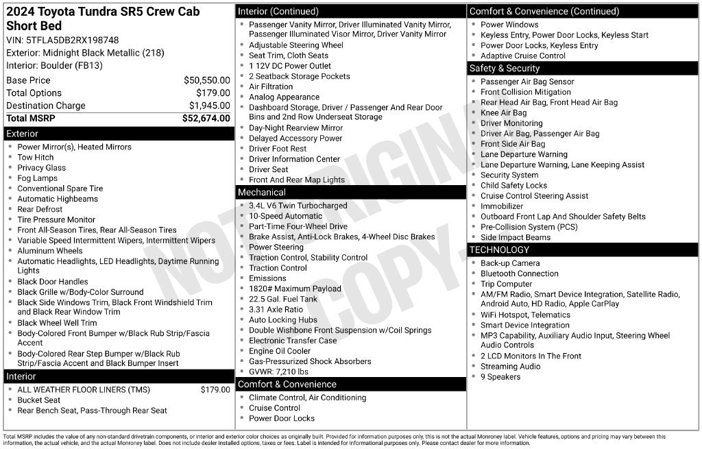 Used 2024 Toyota Tundra SR5 AWD/4WD image 3