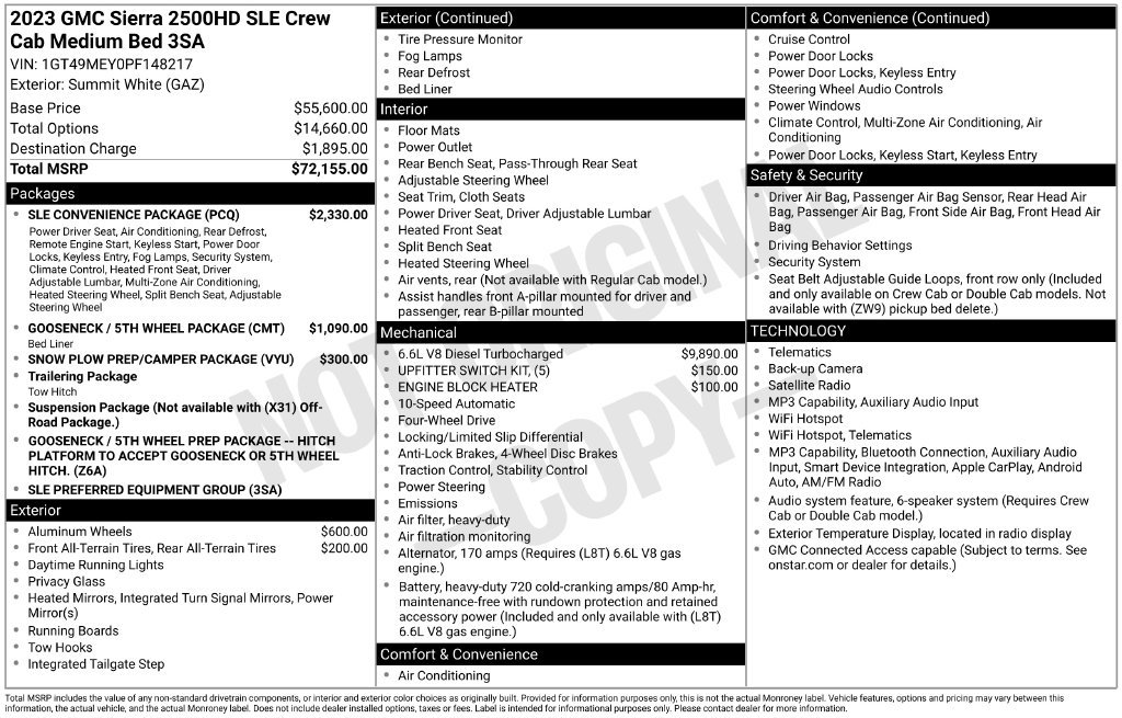 Used 2023 GMC Sierra 2500 SLE w/ SLE Convenience Package AWD/4WD image 6