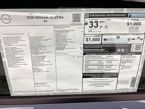 New 2026 Nissan Sentra SV w/ SV Convenience Package FWD image 36