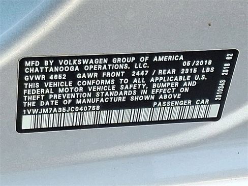 Used 2018 Volkswagen Passat 3.6 image 27