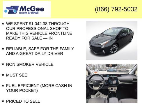 Certified 2017 Toyota Prius Three Touring w/ Carpet Mat Package image 4