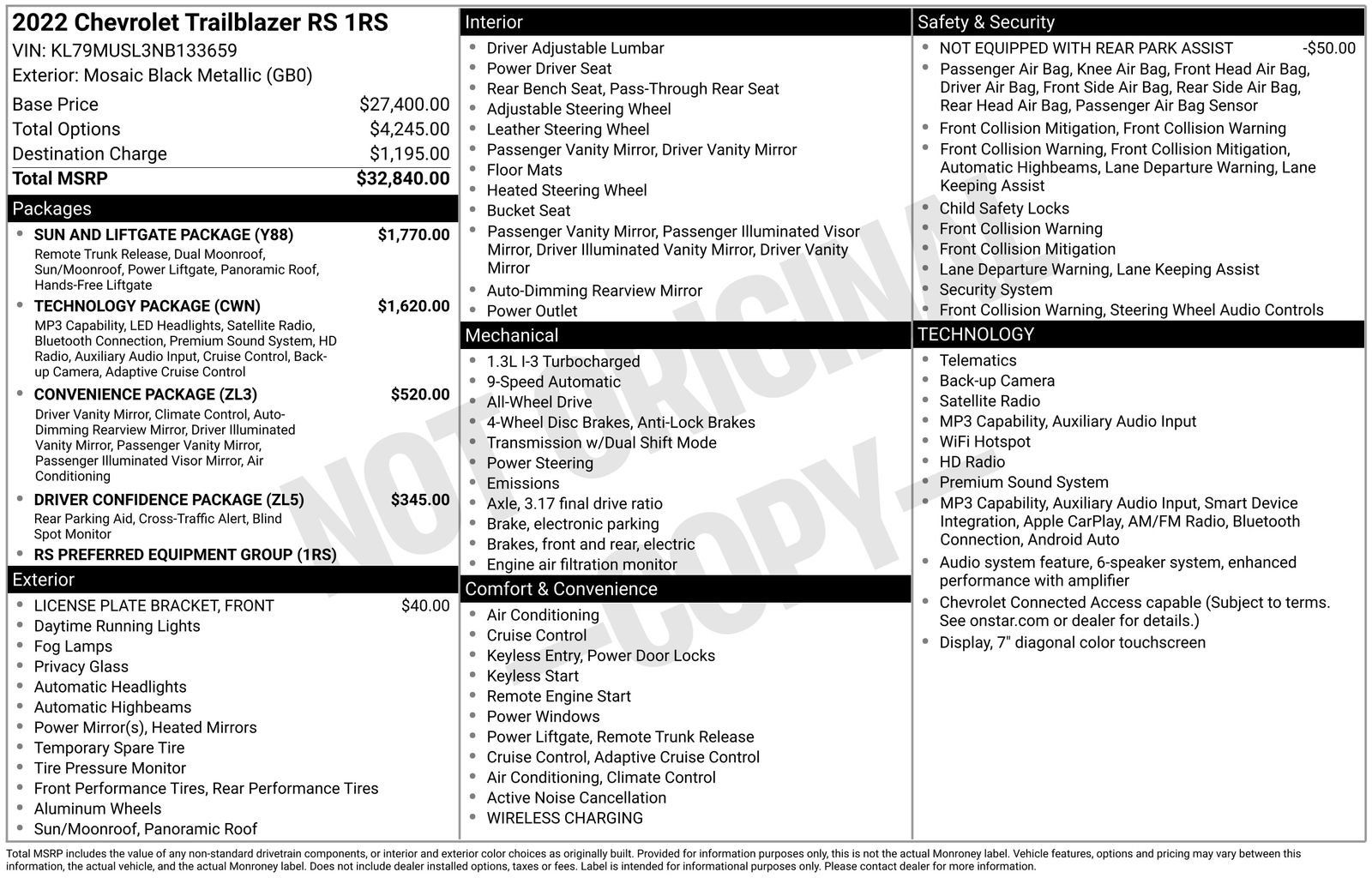 Used 2022 Chevrolet TrailBlazer RS w/ Sun and Liftgate Package AWD/4WD image 8