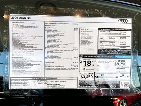New 2026 Audi S8 AWD/4WD image 16