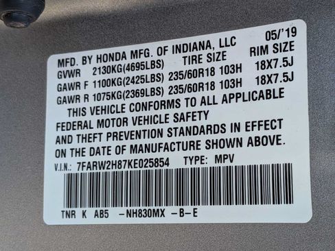 Certified 2019 Honda CR-V EX-L image 30