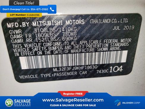 Used 2019 Mitsubishi Mirage G4 ES FWD image 16