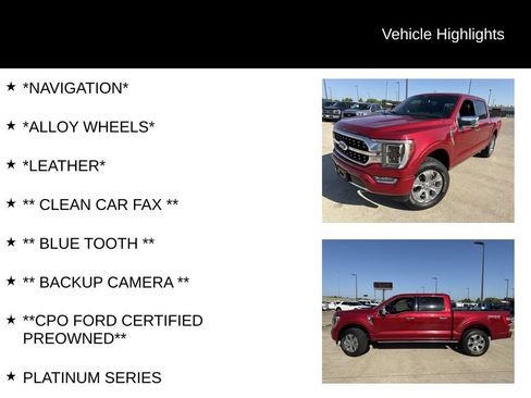 Used 2022 Ford F150 Platinum w/ Equipment Group 701A High AWD/4WD image 4