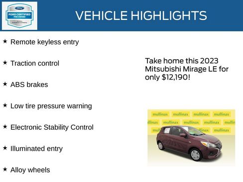 Used 2023 Mitsubishi Mirage LE FWD image 11