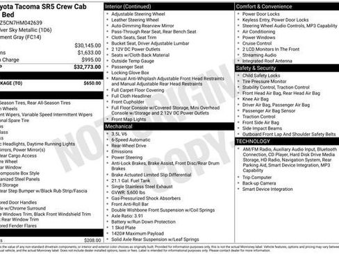 Certified 2017 Toyota Tacoma SR5 w/ Tow Package RWD image 30