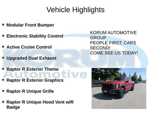 Certified 2025 Ford F150 Raptor w/ Equipment Group 803A Raptor R AWD/4WD image 12