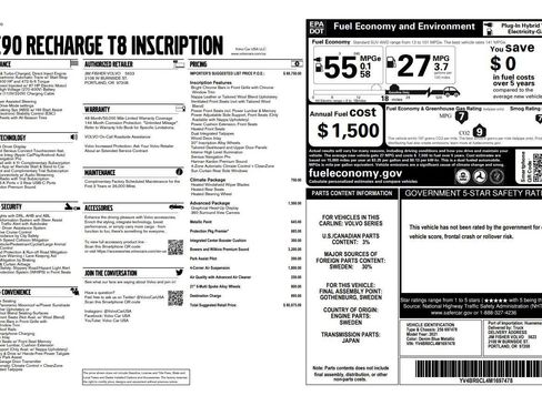 Used 2021 Volvo XC90 T8 Inscription w/ Advanced Package image 5