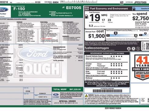 Used 2018 Ford F150 Platinum w/ Equipment Group 701A Luxury image 30