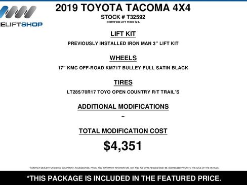 Used 2019 Toyota Tacoma TRD Off-Road w/ Technology Package image 2