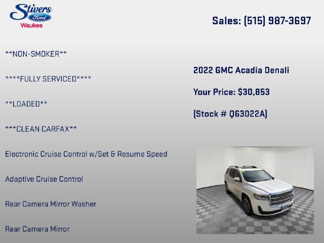 Used 2022 GMC Acadia Denali w/ Denali Technology Package AWD/4WD image 22