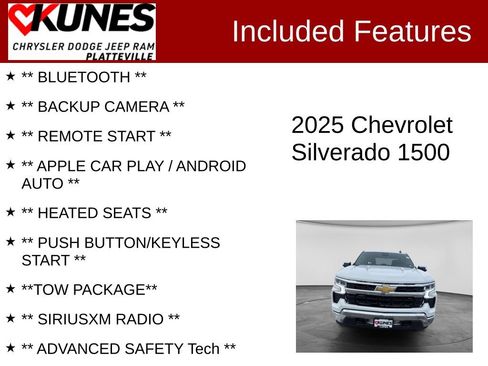 Used 2025 Chevrolet Silverado 1500 LT w/ Work Truck Package AWD/4WD image 2