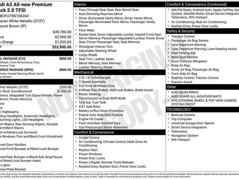 New 2025 Audi A5 2.0T Premium w/ Convenience Package image 2
