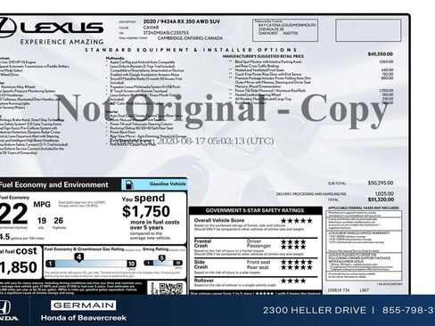 Used 2020 Lexus RX 350 AWD w/ Premium Package image 31