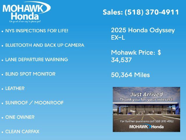 Certified 2025 Honda Odyssey EX-L image 2