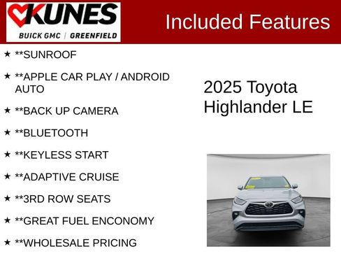 Used 2025 Toyota Highlander LE FWD image 2