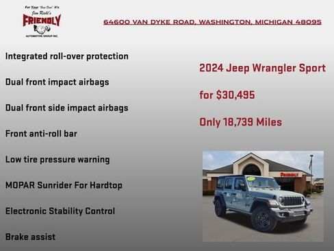 Used 2024 Jeep Wrangler Unlimited Sport AWD/4WD image 15