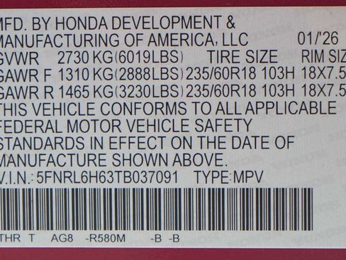 Certified 2026 Honda Odyssey EX-L image 21