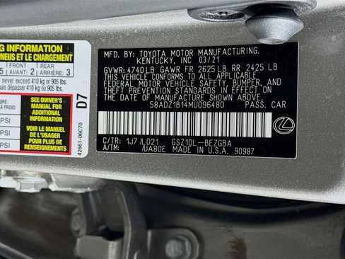 Certified 2021 Lexus ES 350 w/ Premium Package FWD image 34