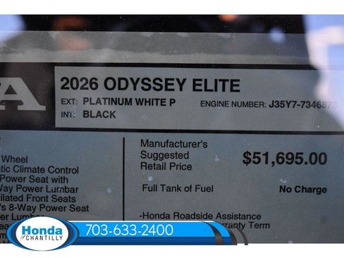New 2026 Honda Odyssey Elite image 42