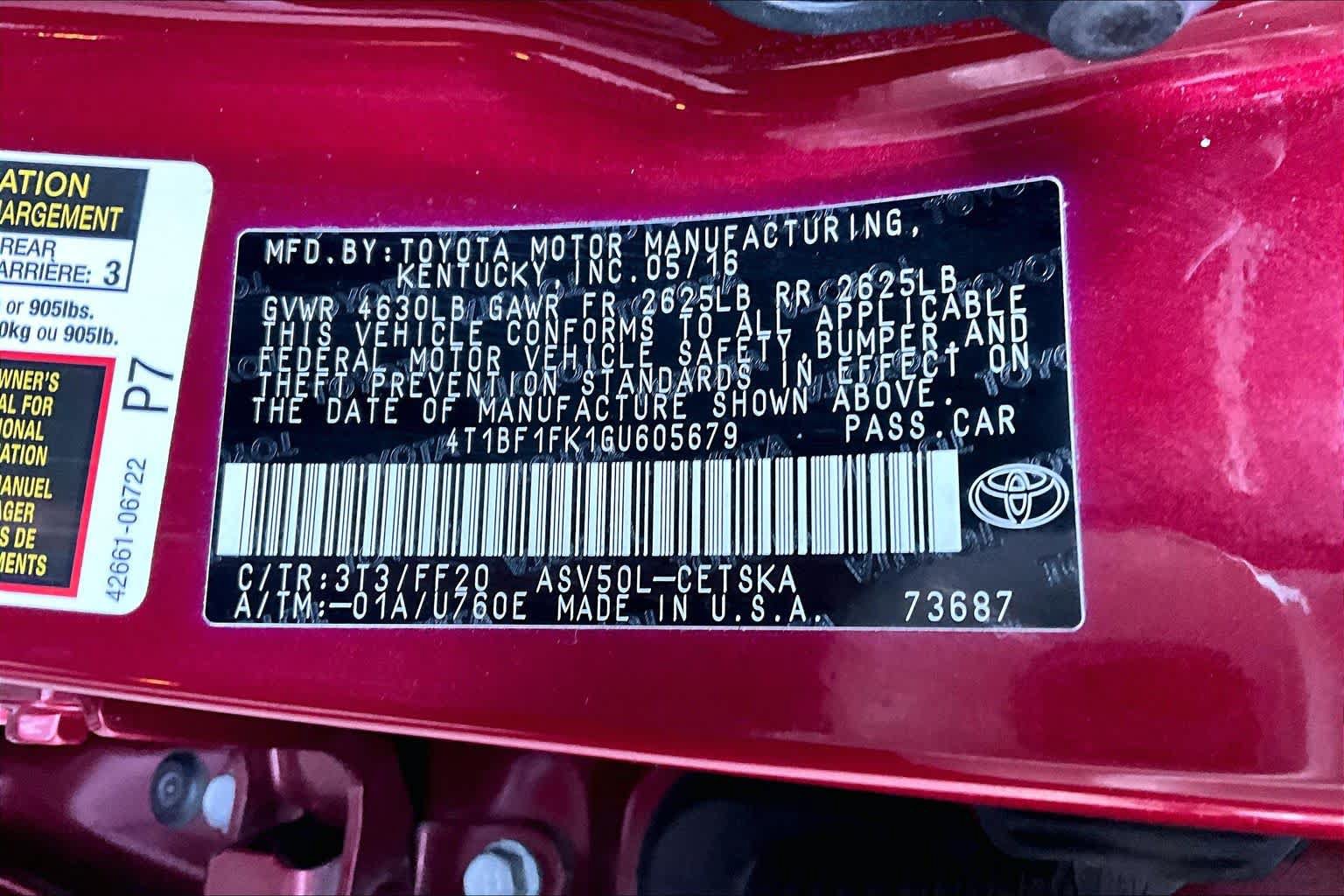 Used 2016 Toyota Camry SE FWD image 33