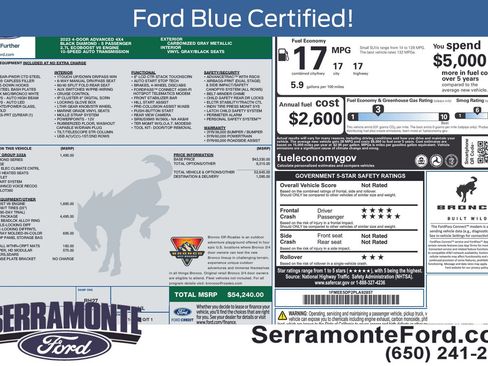 Used 2023 Ford Bronco Black Diamond w/ Sasquatch Package AWD/4WD image 14