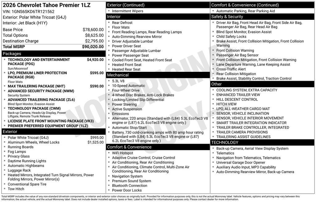Certified 2026 Chevrolet Tahoe Premier AWD/4WD image 12