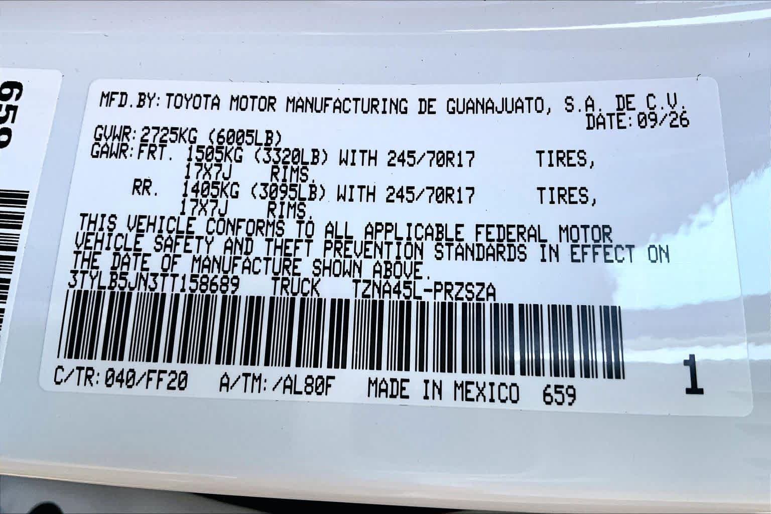 New 2026 Toyota Tacoma SR5 AWD/4WD image 20