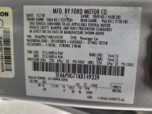 Used 2019 Ford Fusion S image 33