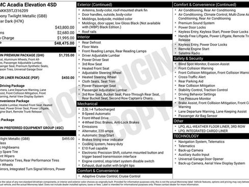 New 2026 GMC Acadia Elevation w/ Elevation Premium Package FWD image 33