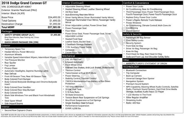 Used 2018 Dodge Grand Caravan GT w/ Safety Sphere Group FWD image 28