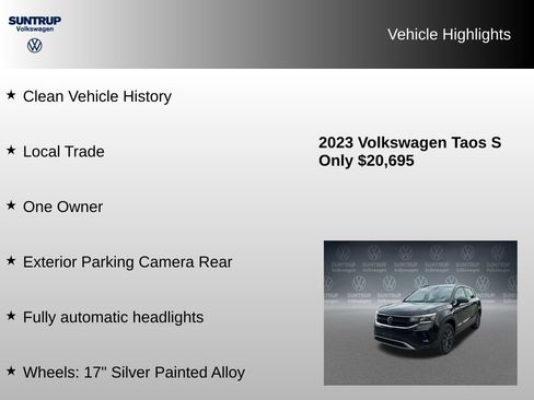 Used 2023 Volkswagen Taos S FWD image 7