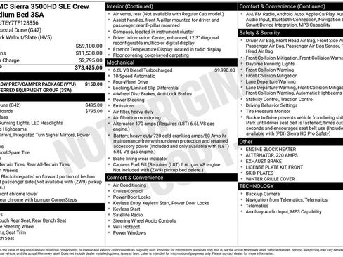 Used 2026 GMC Sierra 3500 SLE w/ Snow Plow Prep/Camper Package AWD/4WD image 37
