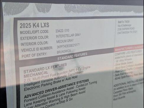 New 2025 Kia K4 LXS image 14