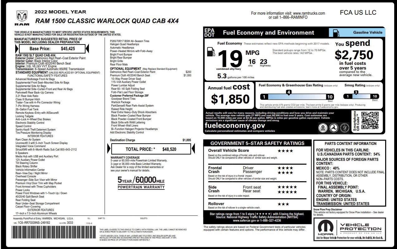 Used 2022 RAM 1500 Warlock AWD/4WD image 15