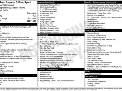 Used 2024 Subaru Impreza 2.0i Sport image 33