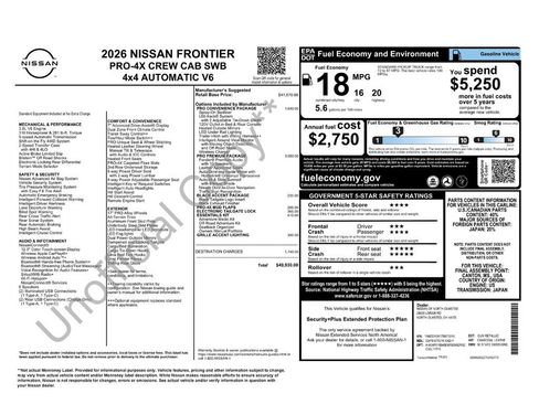New 2026 Nissan Frontier PRO-4X w/ Pro Premium Package AWD/4WD image 2