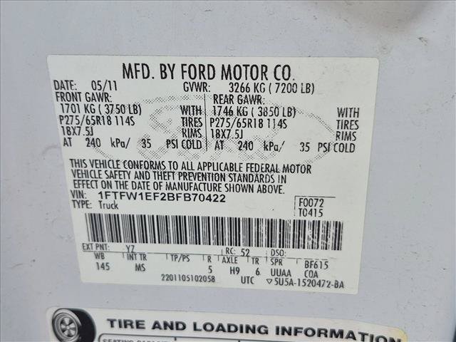Used 2011 Ford F150 XLT w/ XLT Chrome Pkg AWD/4WD image 15