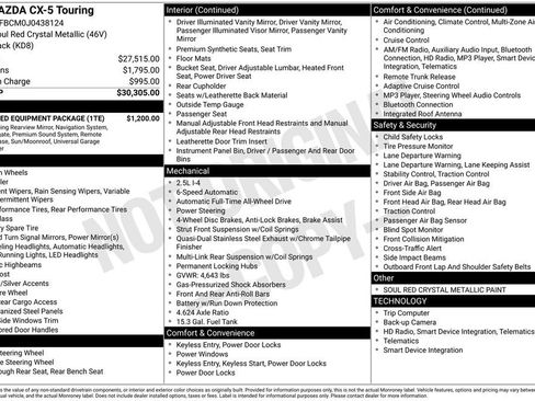 Used 2018 MAZDA CX-5 Touring w/ Preferred Equipment Package AWD/4WD image 9