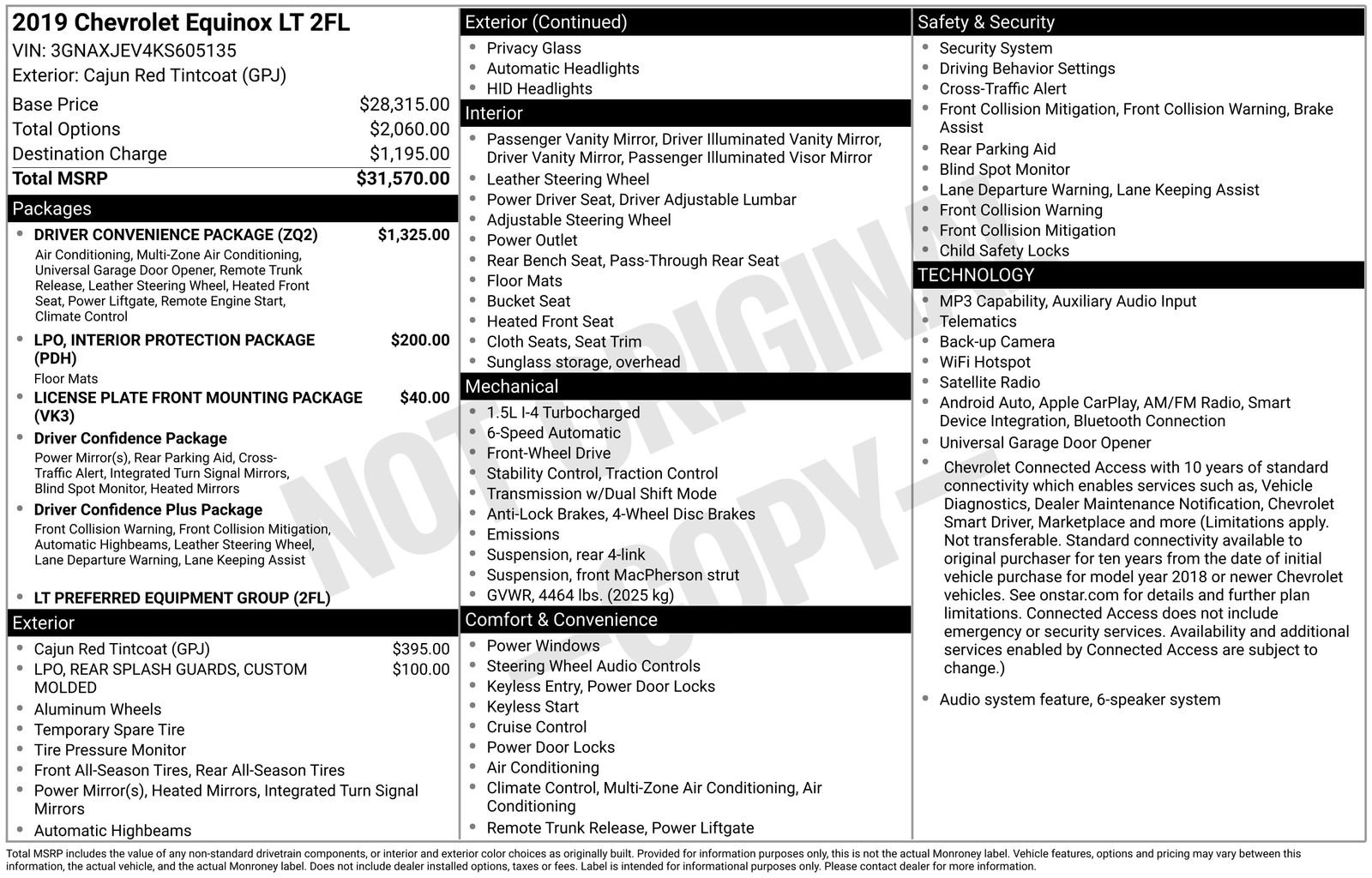 Used 2019 Chevrolet Equinox LT w/ Driver Convenience Package FWD image 54